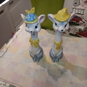 Vintage Napco & Tilso Anthropomorphic Ceramic Mouse Salt & Pepper Shakers 1950s